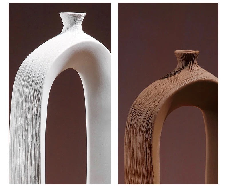 BRUSHED CERAMIC VASE