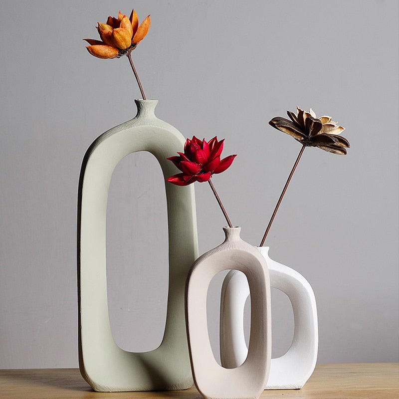 BRUSHED CERAMIC VASE
