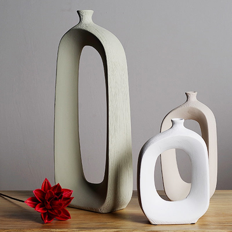 BRUSHED CERAMIC VASE