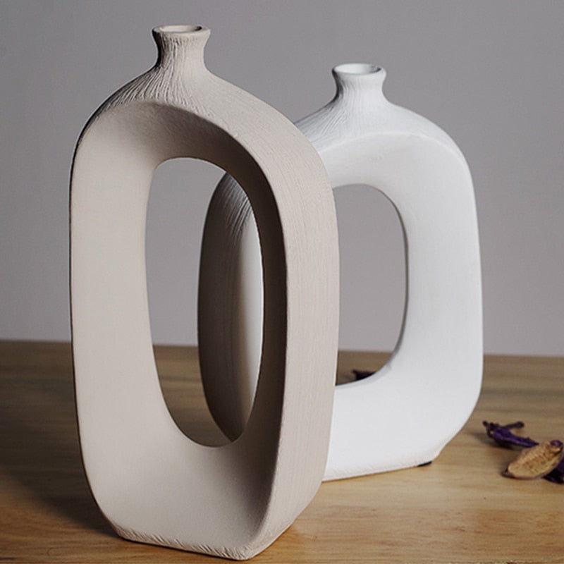 BRUSHED CERAMIC VASE