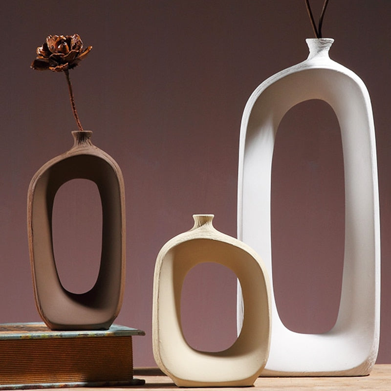 BRUSHED CERAMIC VASE
