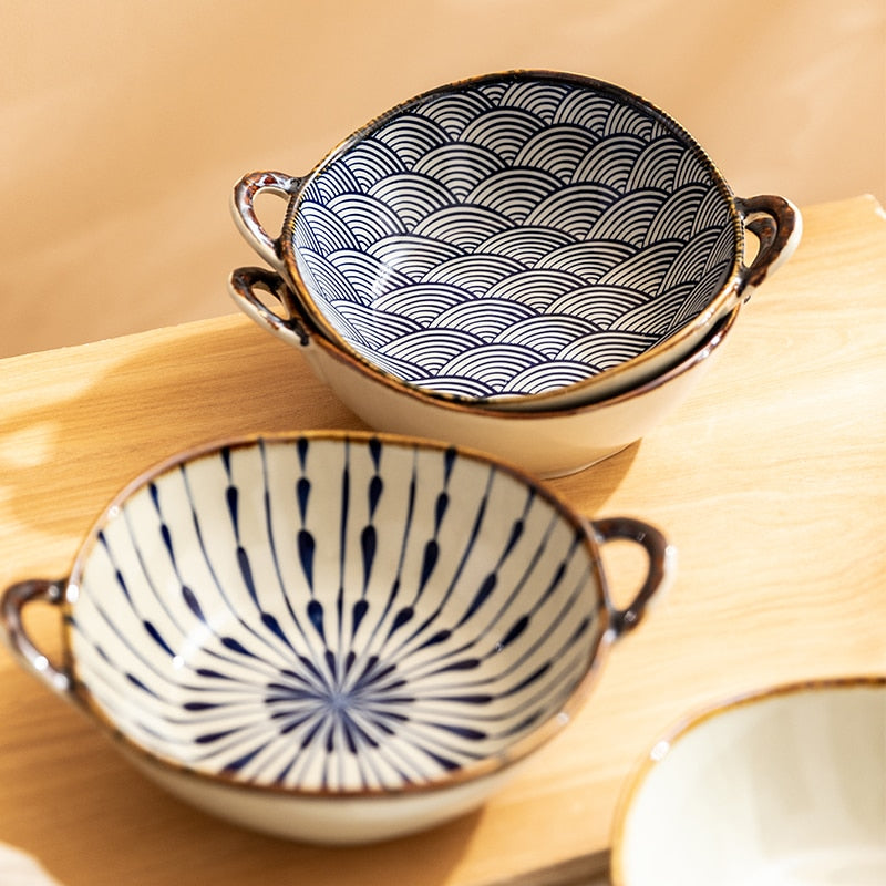 CERAMIC BOWLS WITH HANDLES