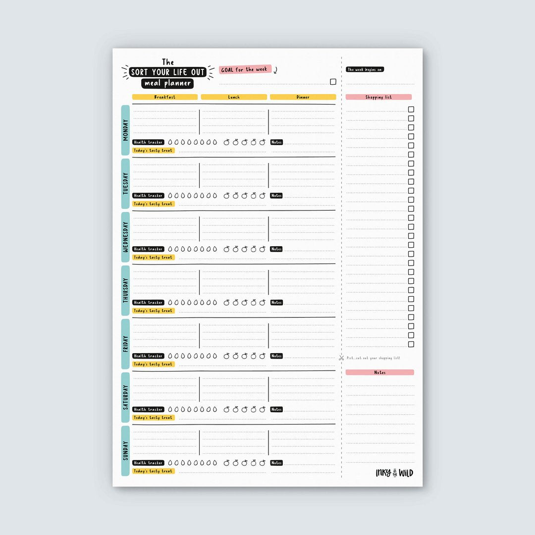 SORT YOUR LIFE OUT MEAL PLANNER PAD