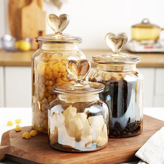 HEART LID GLASS JARS