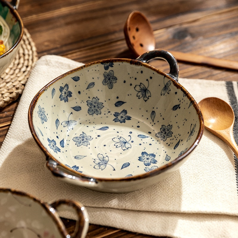 CERAMIC BOWLS WITH HANDLES