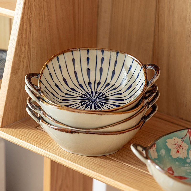 CERAMIC BOWLS WITH HANDLES