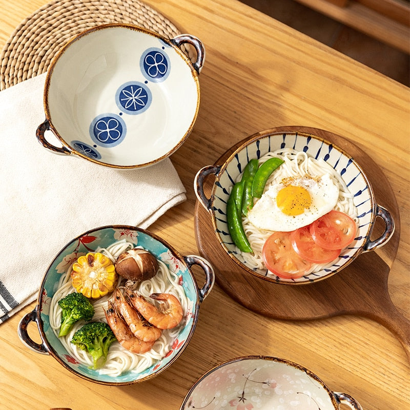 CERAMIC BOWLS WITH HANDLES