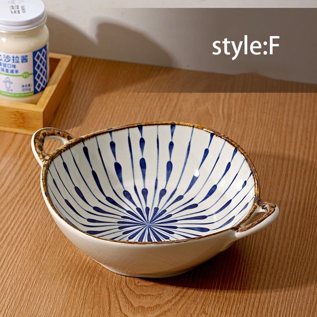 CERAMIC BOWLS WITH HANDLES