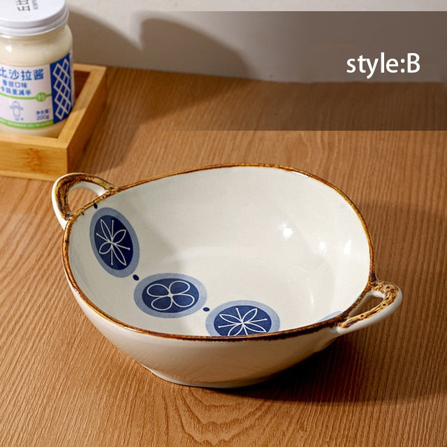 CERAMIC BOWLS WITH HANDLES