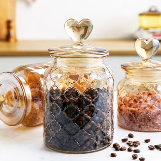 SWEETHEART LID GLASS JARS