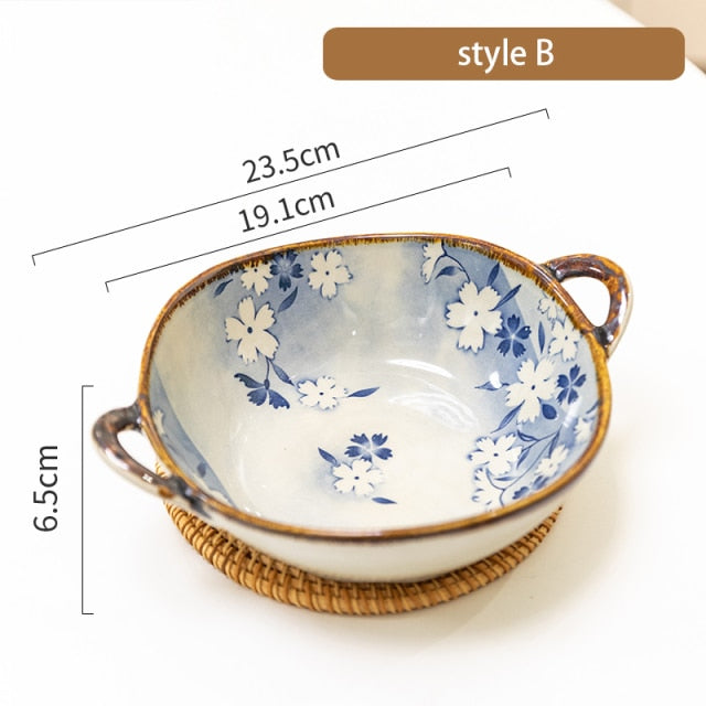 CERAMIC BOWLS WITH HANDLES