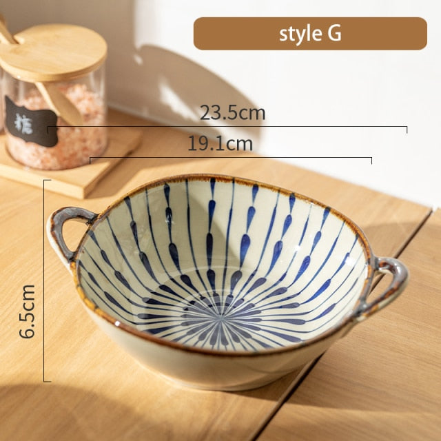 CERAMIC BOWLS WITH HANDLES