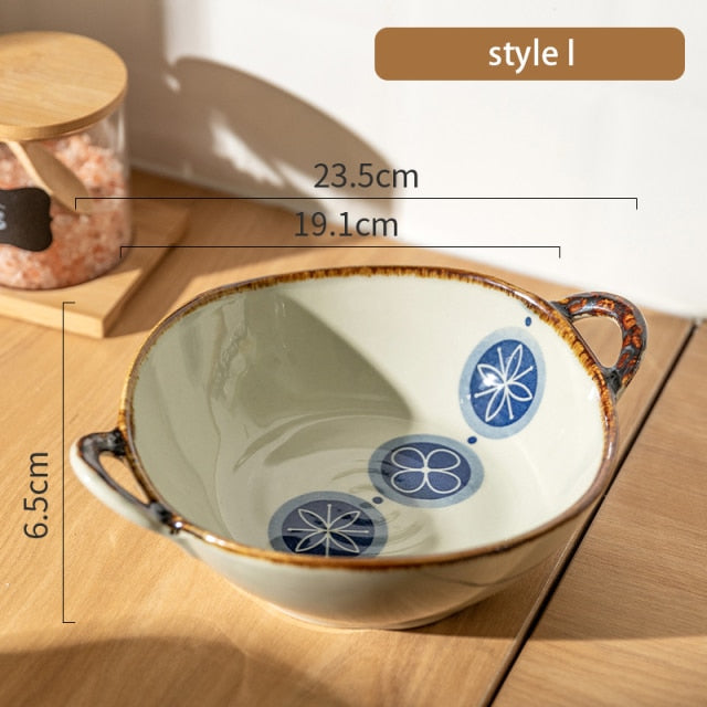 CERAMIC BOWLS WITH HANDLES